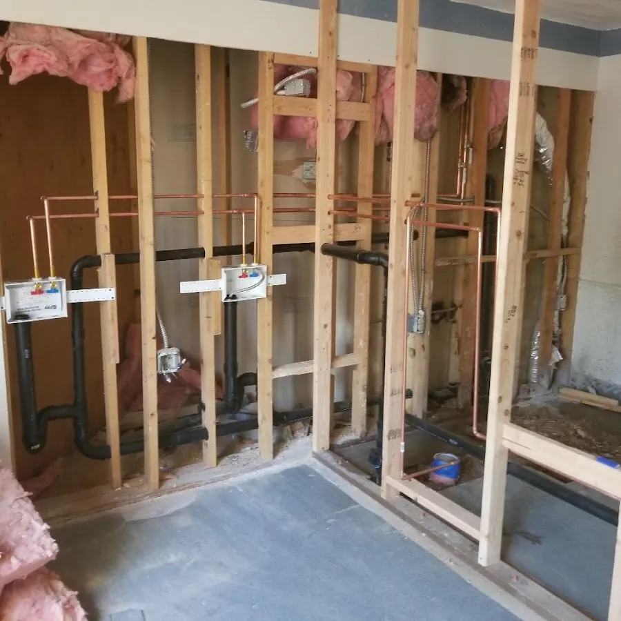 Copper pipe rough-in and plumbing installation in Dearborn Heights